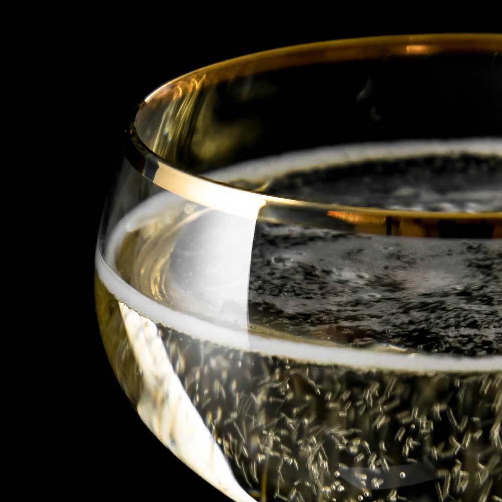 
                    Load image into Gallery viewer, Gold Rim Champagne Glass Coupe 21cl | set of 2
                